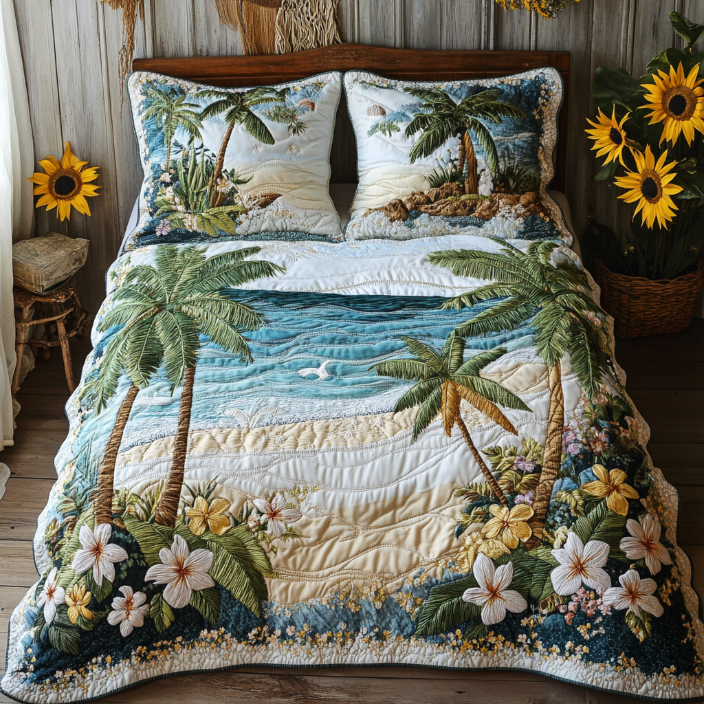 Lagoon Dream 3-Piece Quilted Bedding Set
