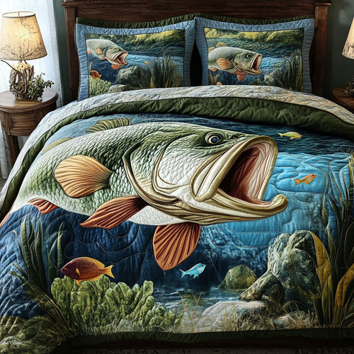 Largemouth King 3-Piece Quilted Bedding Set