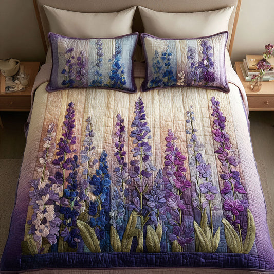 Lavender Haze 3-Piece Quilted Bedding Set