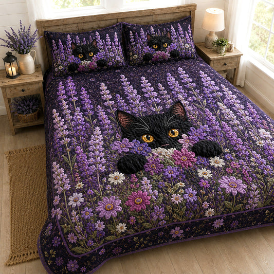 Lavender Shadow 3-Piece Quilted Bedding Set