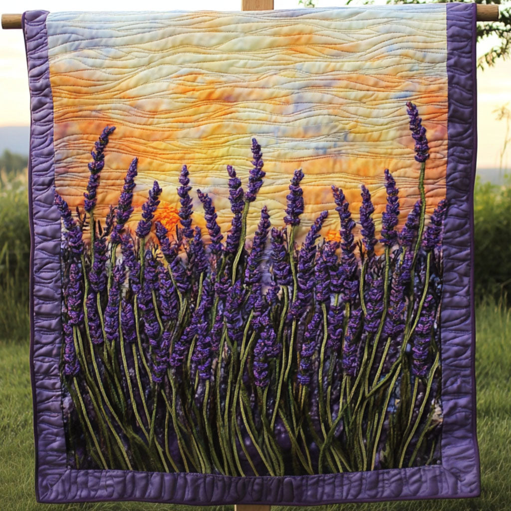 Lavender Sunset Quilted Blanket