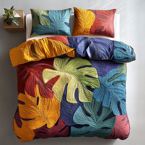 Leafy Charm 3-Piece Quilted Bedding Set