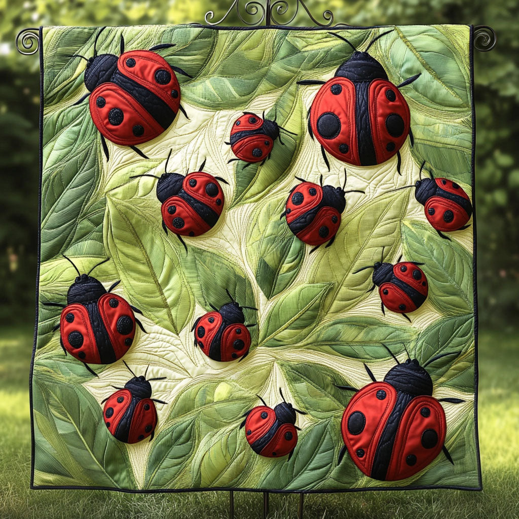 Leafy Ladybug Delight Quilted Blanket