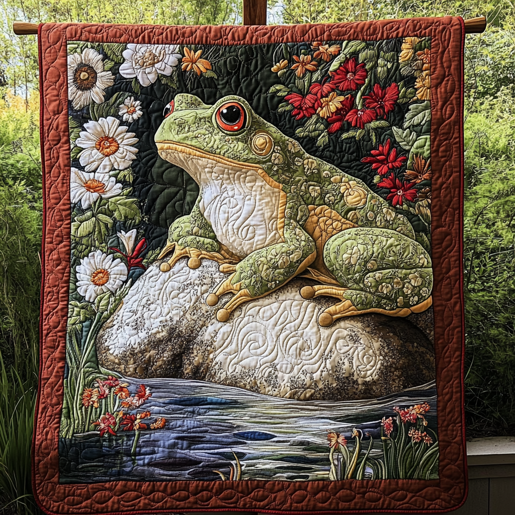 Leap And Bloom Quilted Blanket