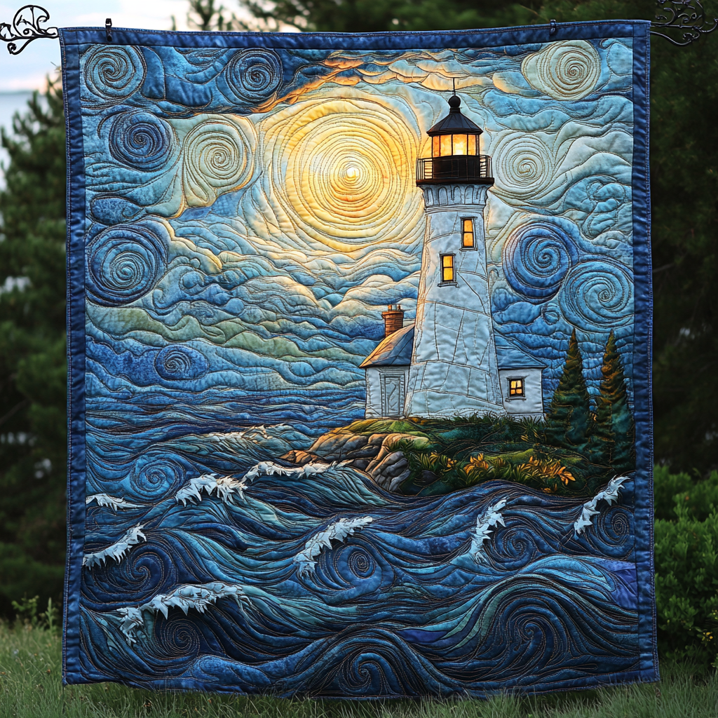 Lighthouse Glow Quilted Blanket