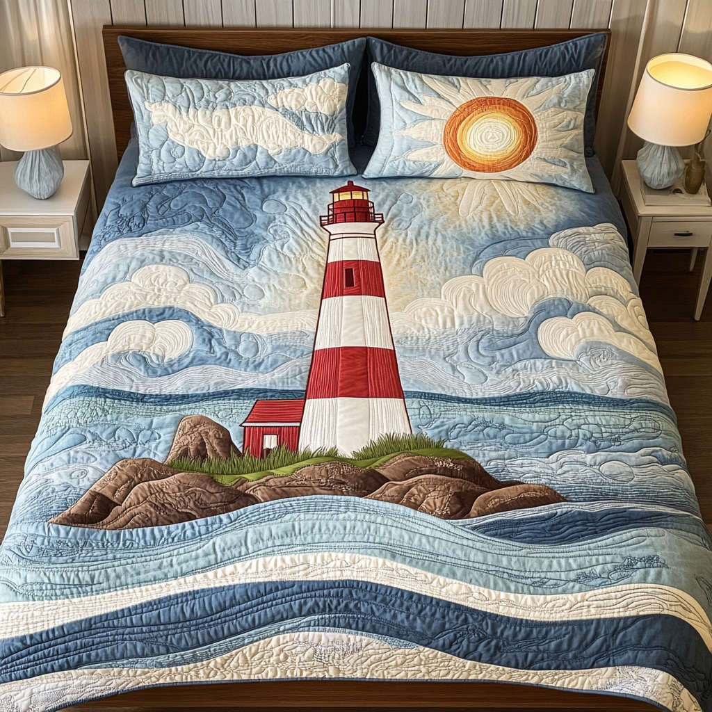 Lighthouse Horizon 3-Piece Quilted Bedding Set
