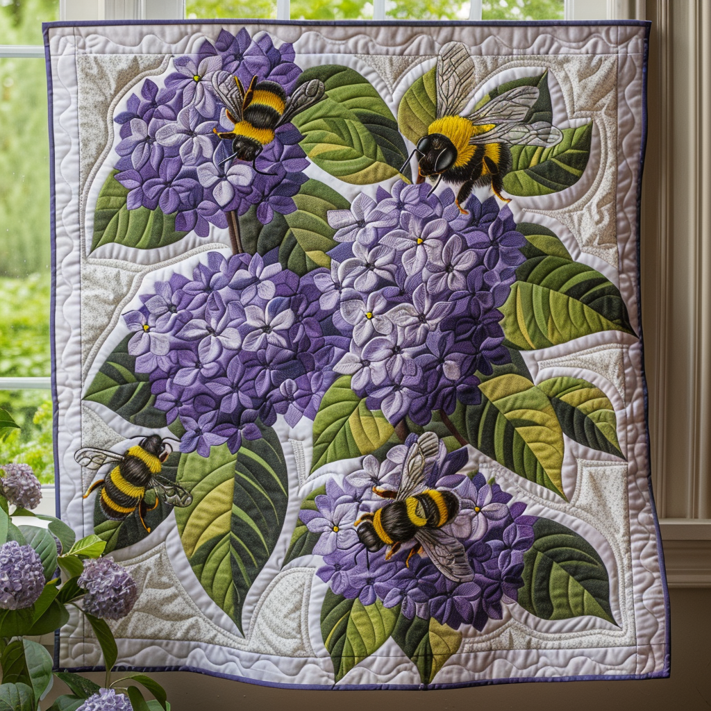 Lilac Buzz Quilted Blanket