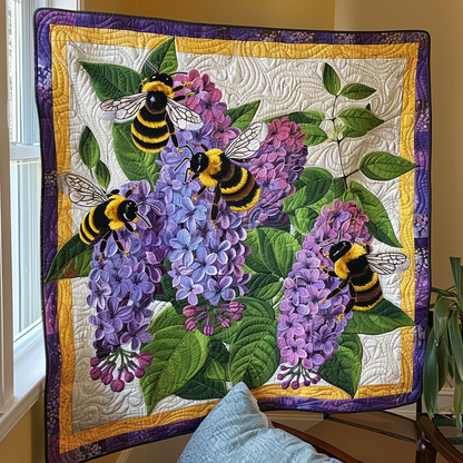 Lilac Quartet Quilted Blanket