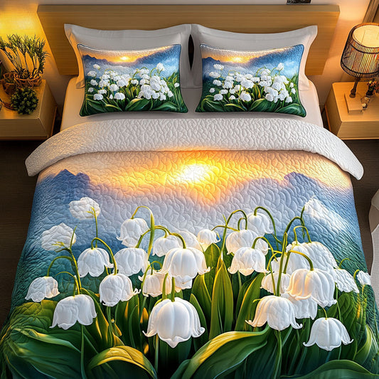 Lily Glow 3-Piece Quilted Bedding Set