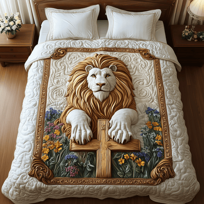 Lion Blessing 3-Piece Quilted Bedding Set