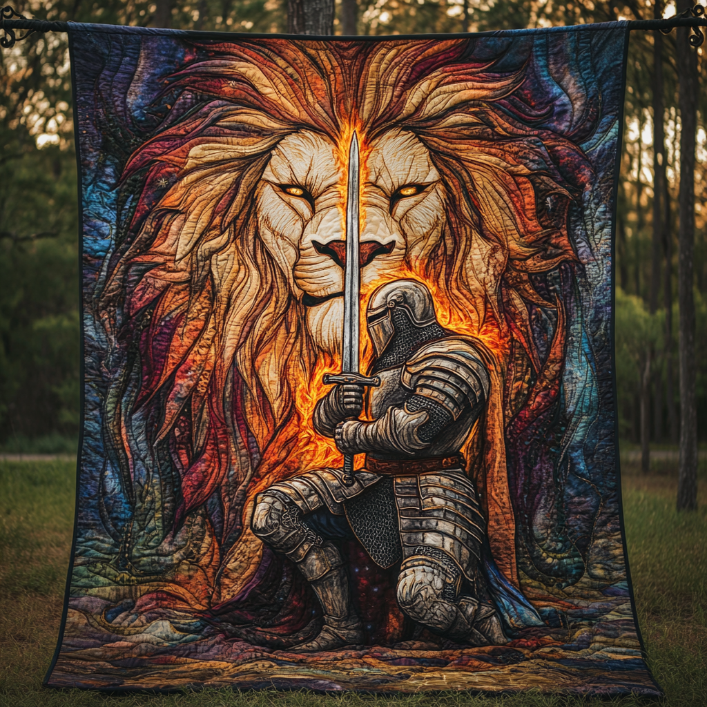 Lion Knight Quilted Blanket