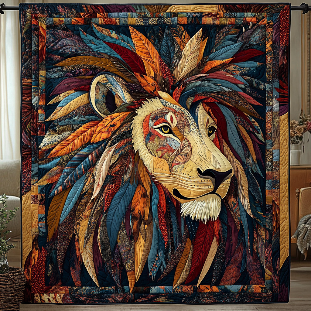 Lion Native Quilted Blanket
