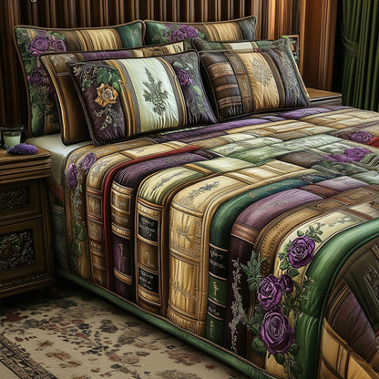 Vintage Books 3-Piece Quilted Bedding Set