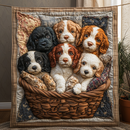 Little Spaniel Quilted Blanket