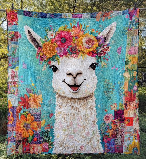 Llama Bliss Quilted Blanket