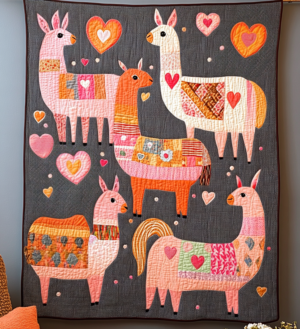 Llama Love Quilted Blanket