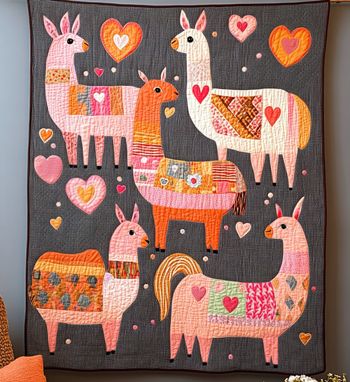 Llama Love Quilted Blanket