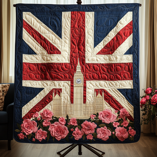 London Roses Quilted Blanket