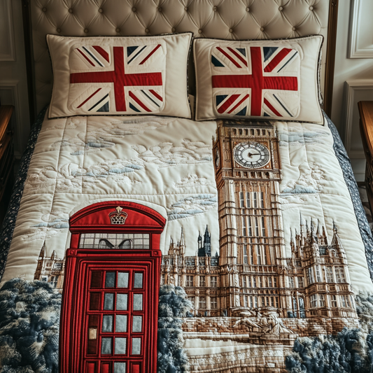 London Times 3-Piece Quilted Bedding Set