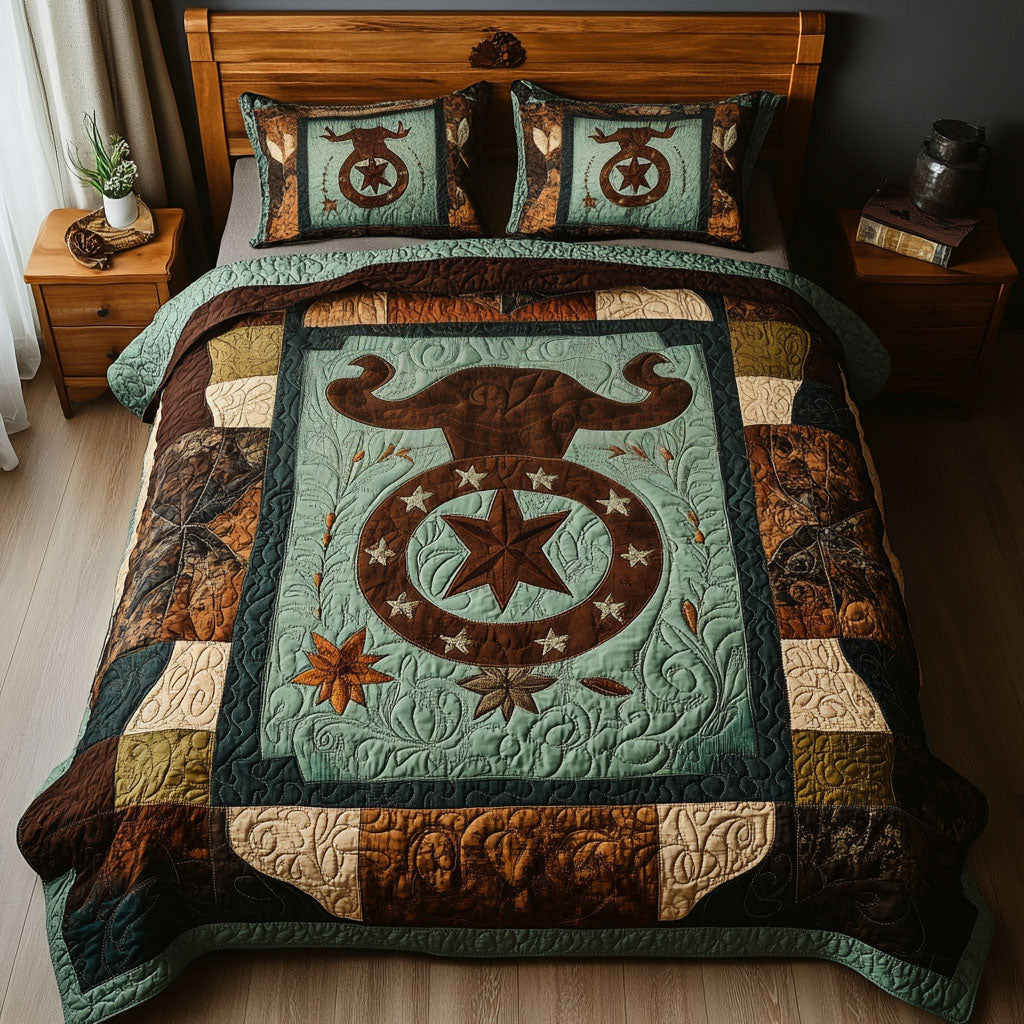 Lone Buffalo 3-Piece Quilted Bedding Set