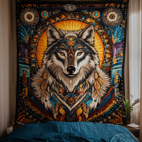 Lone Howl Quilted Blanket