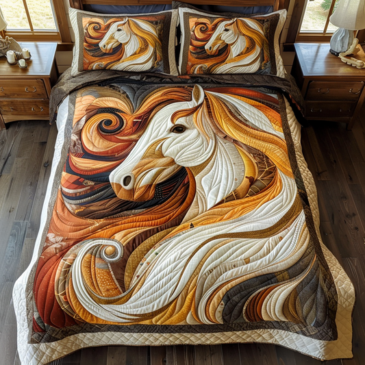 Long Mane Splendor Horse Quilted Blanket