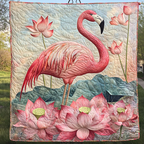Lotus Charm Quilted Blanket