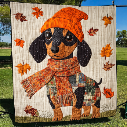 Lovable Dachshunds Quilted Blanket