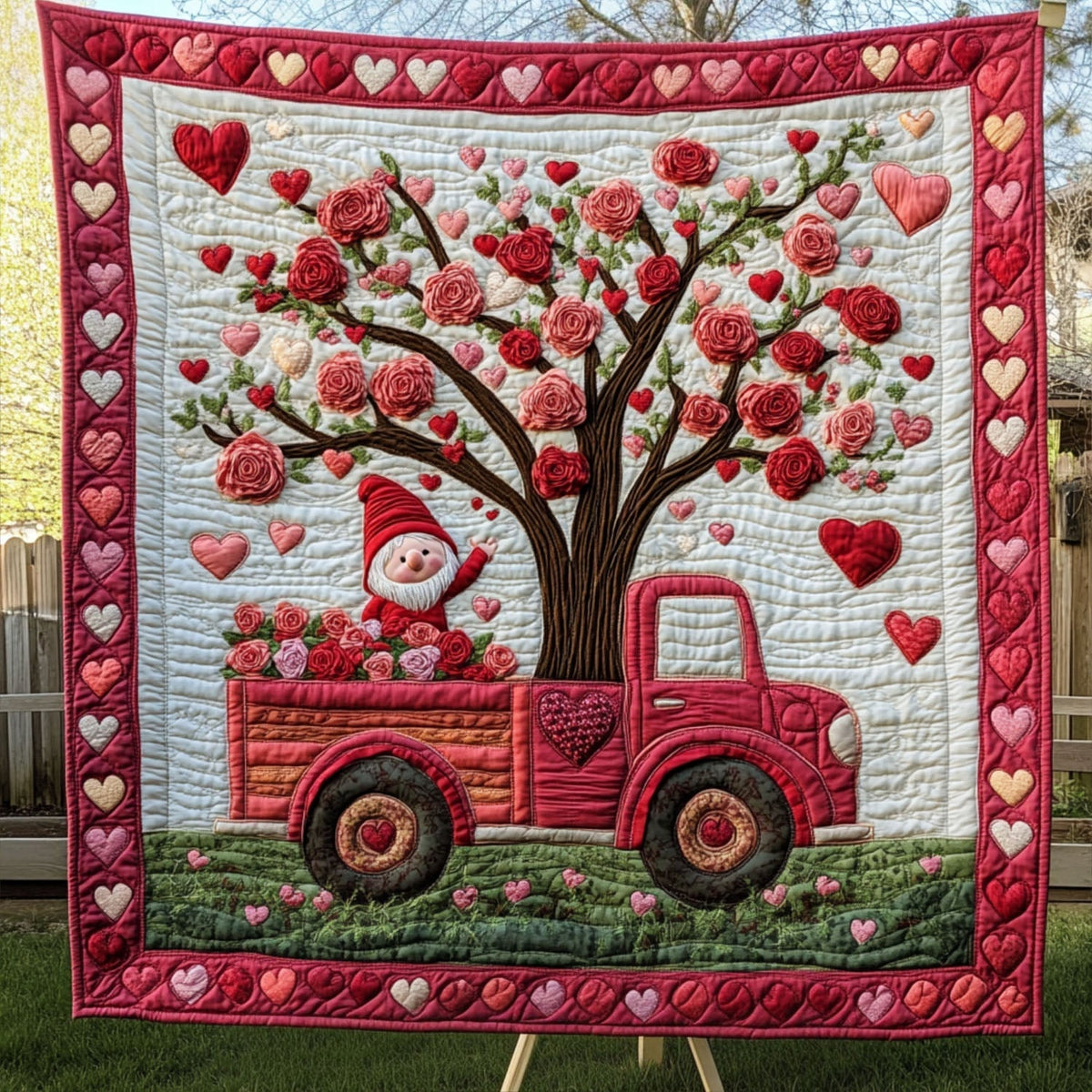 Love Blossom Quilted Blanket