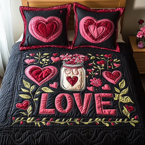 Love Captured 3-Piece Quilted Bedding Set