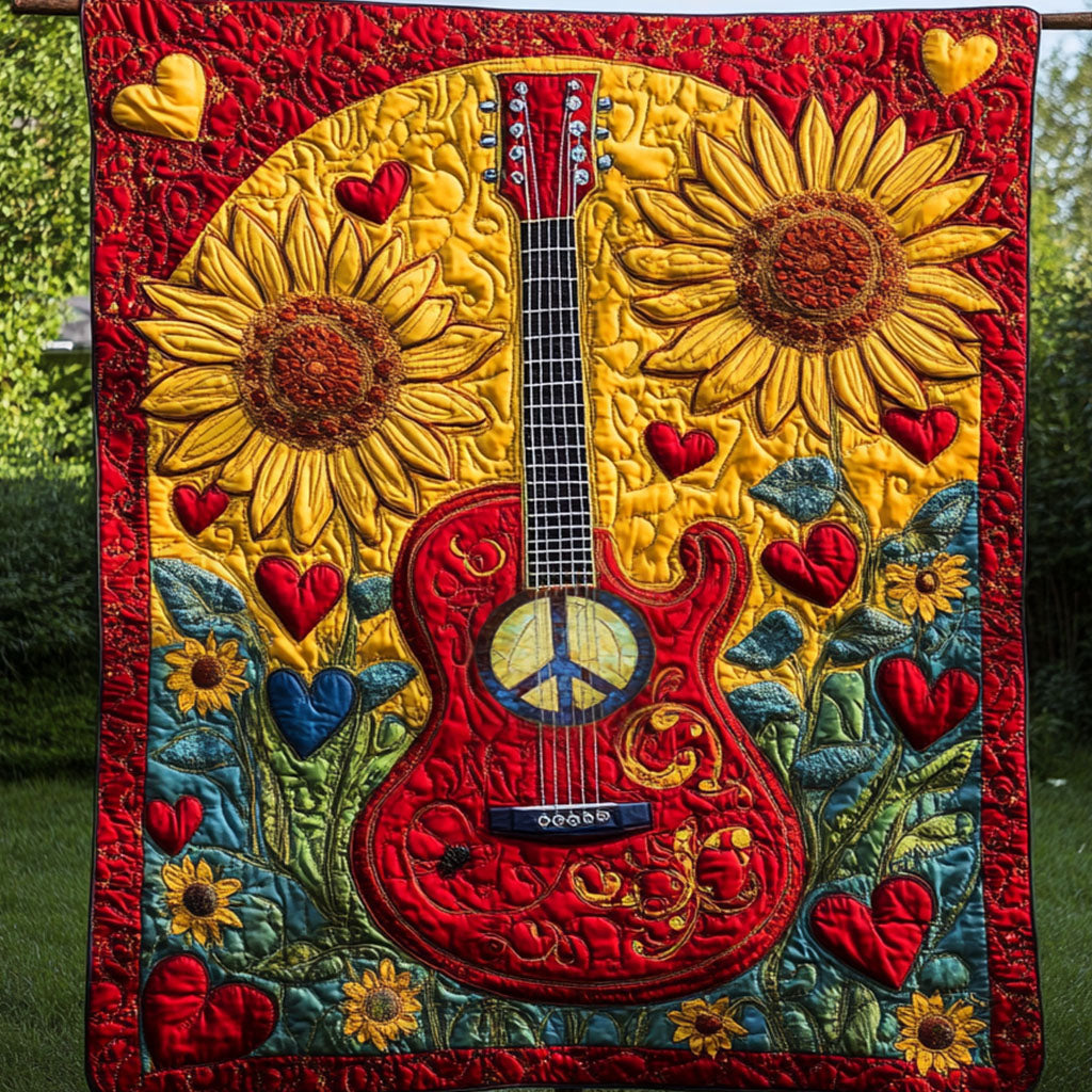 Love Strings Quilted Blanket