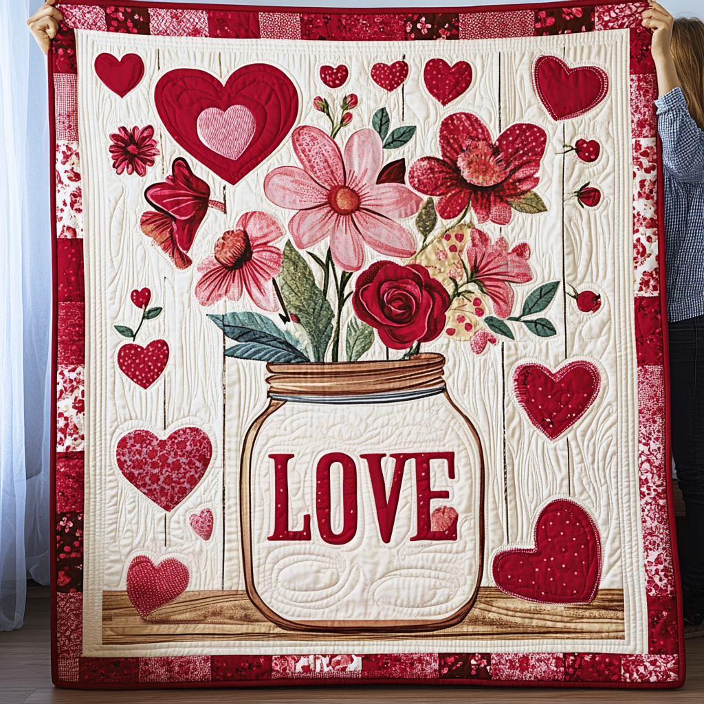 Love in Bloom Quilted Blanket
