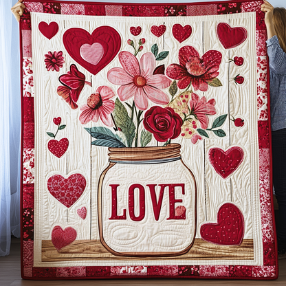 Love in Bloom Quilted Blanket
