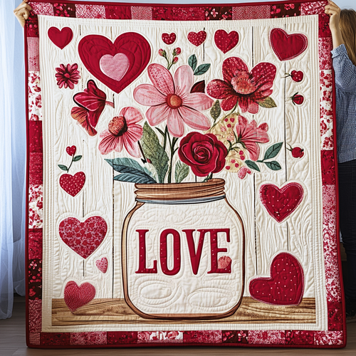 Love in Bloom Quilted Blanket