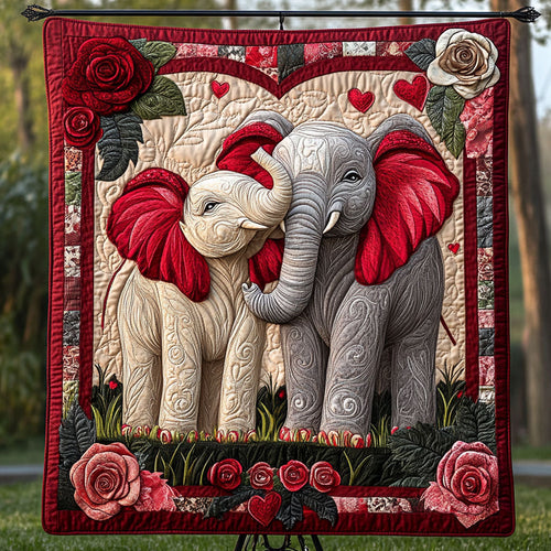 Loving Elephant Quilted Blanket