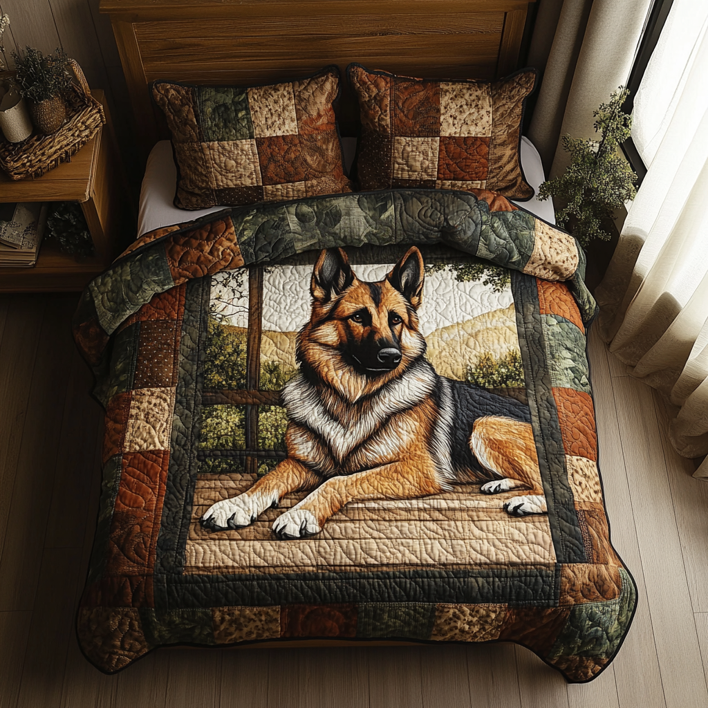 Loyal Guardian 3-Piece Quilted Bedding Set
