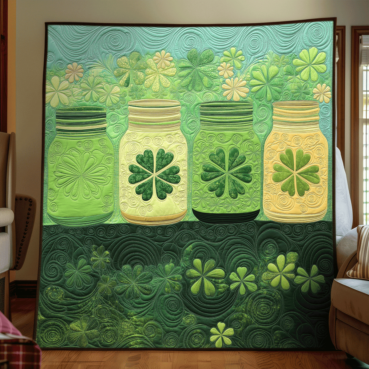 Lucky Jar Quilted Blanket