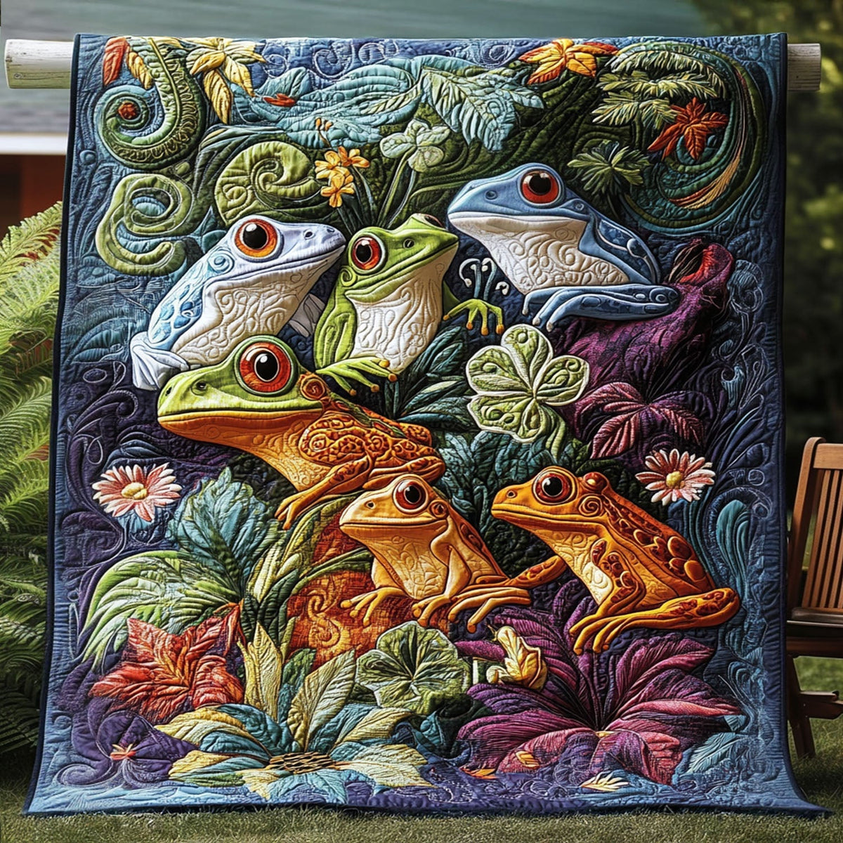 Lucky Leap Frog Quilted Blanket