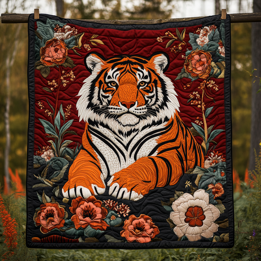 Lucky Tiger Quilted Blanket