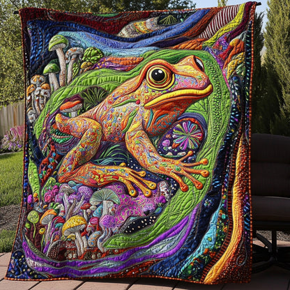 Luminous Amphibian Quilted Blanket