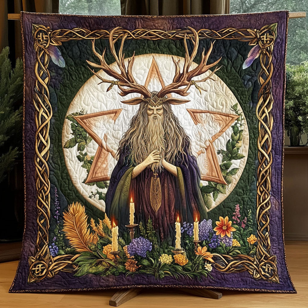 Lunar Flame Harmony Quilted Blanket