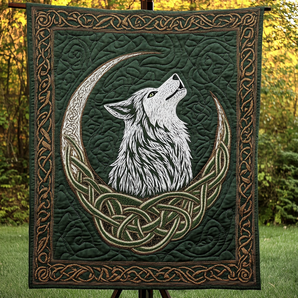 Lunar Howl Quilted Blanket