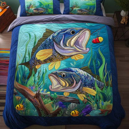 Lure of the Deep 3-Piece Quilted Bedding Set