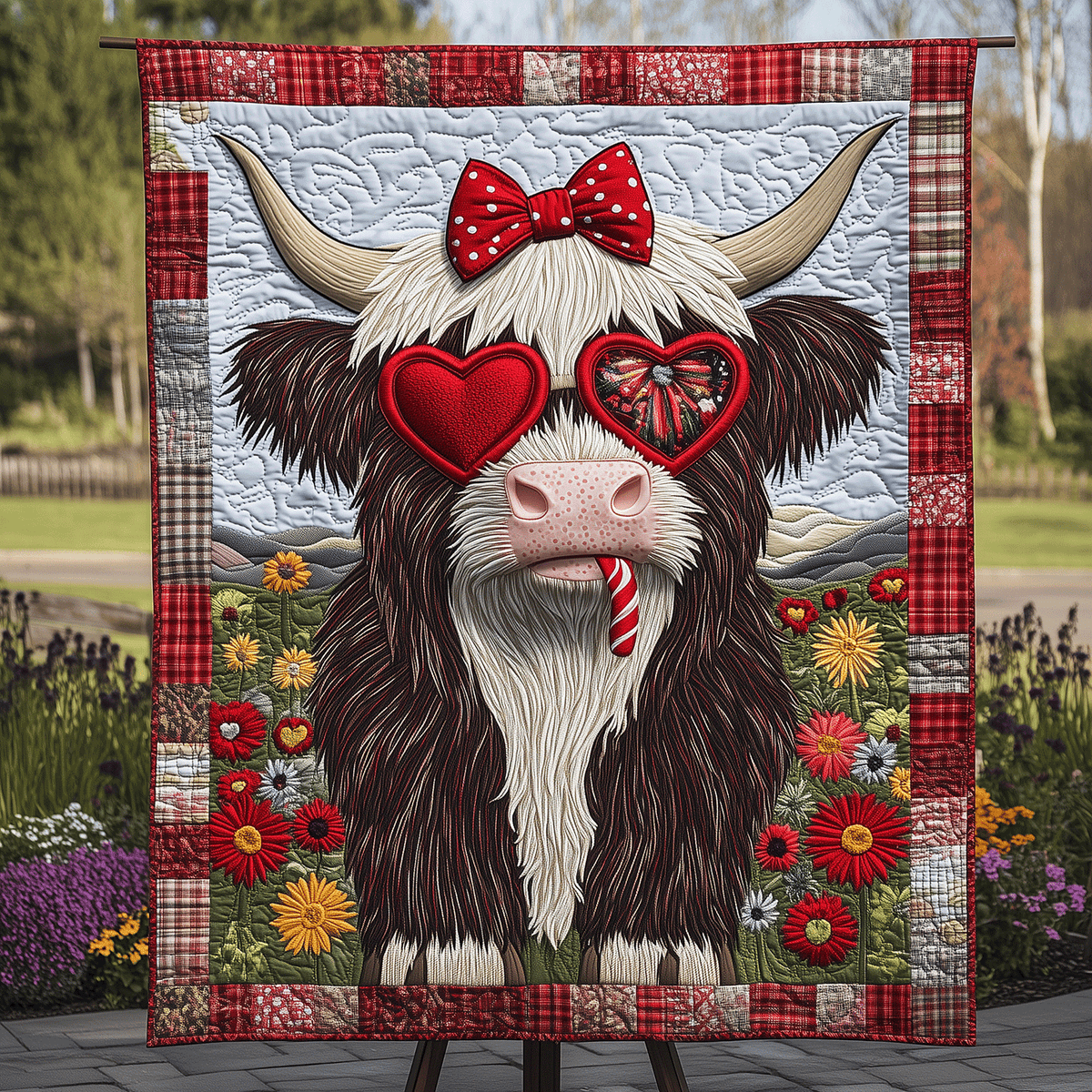 Magical Highland Cow Quilted Blanket