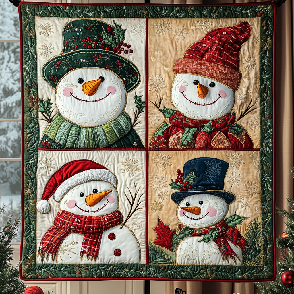Magical Snowman Quilted Blanket