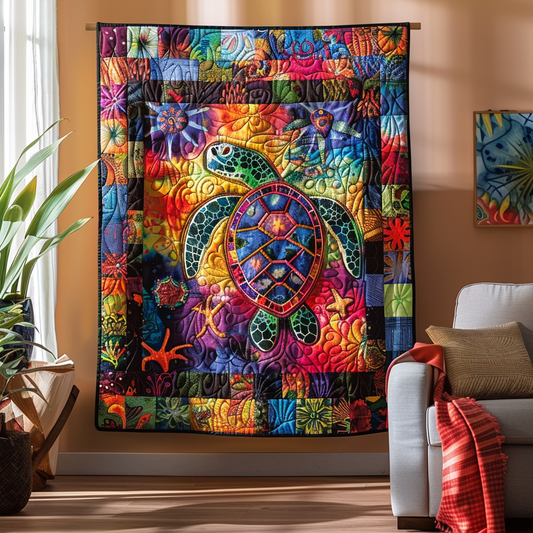 Magnificent Turtles Quilted Blanket