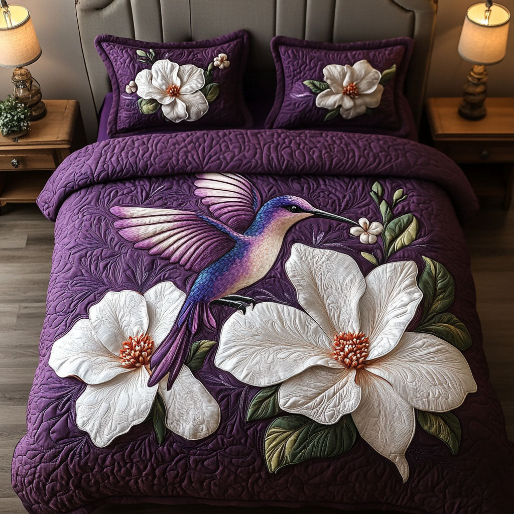 Magnolia Dream 3-Piece Quilted Bedding Set