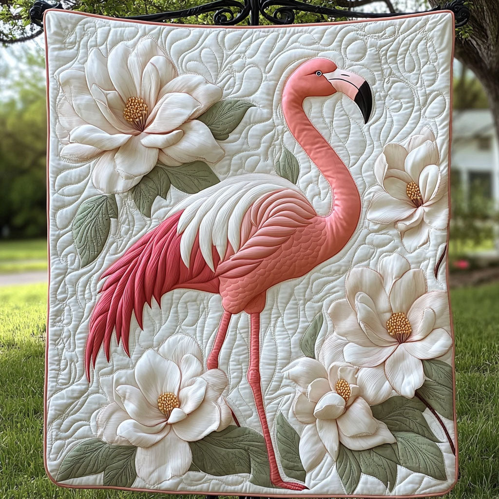 Magnolia Elegance Quilted Blanket
