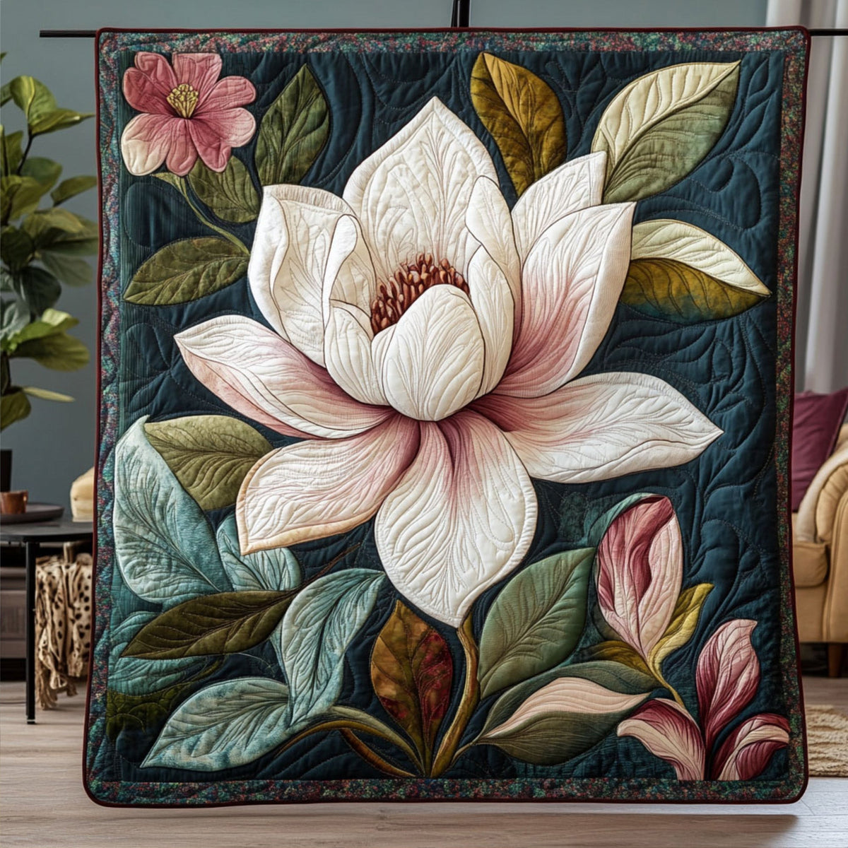 Magnolia Harmony Quilted Blanket
