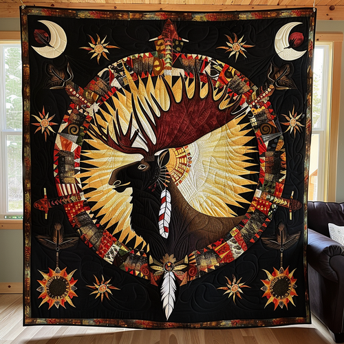 Majestic Antlers Quilted Blanket